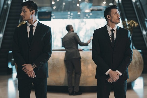 Beveiliging achtergrond foto 3 bewakers